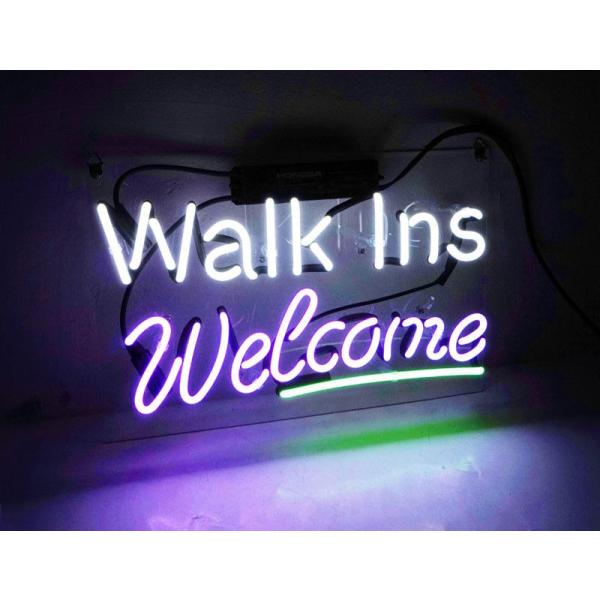 ネオン サインTN095『WALK INS WELCOME』NEON SIGNネオン管、ディスプレイ...