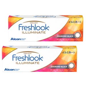 フレッシュルック デイリーズ イルミネート ダイヤモンドブラック 30枚入り 2箱 1日使い捨て 1...