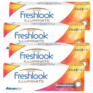 フレッシュルック デイリーズ イルミネート ダイヤモンドブラック 30枚入り 4箱 1日使い捨て 1...