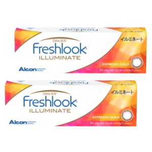 フレッシュルック デイリーズ イルミネート エスプレッソゴールド 30枚入り 2箱 1日使い捨て 1...