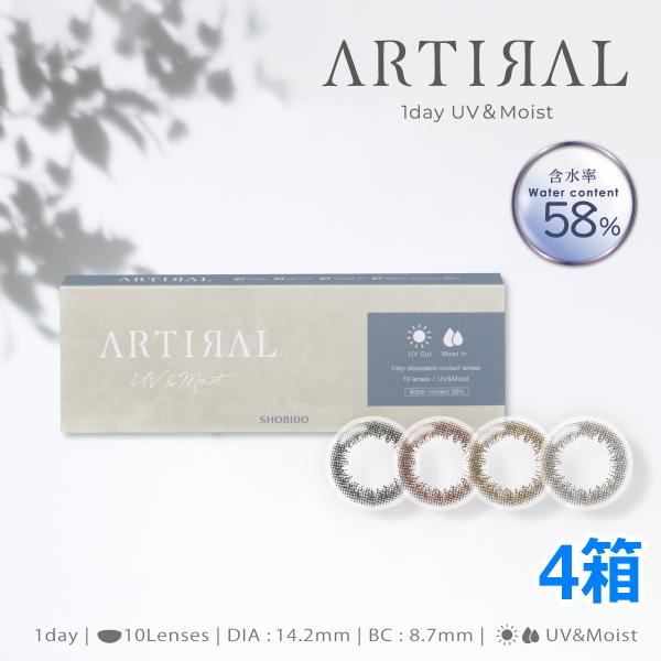 アーティラルワンデー UVモイスト ARTIRAL 1day UV&amp;Moist 10枚 4箱 含水率...