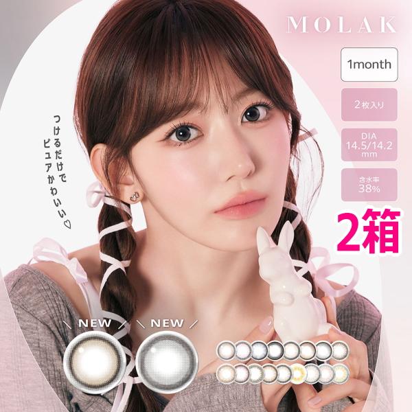 モラク MOLAK マンスリー 2枚入り 2箱 コンタクトレンズ 1ヶ月 1month monthl...