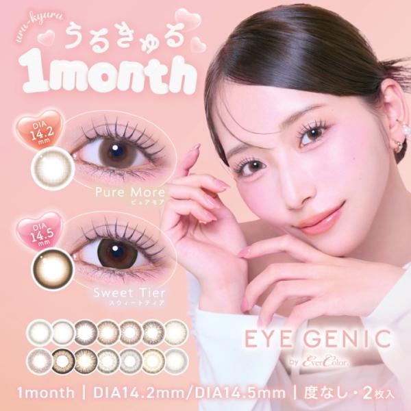 度なし 2枚入り アイジェニック バイ エバーカラー 1month 1ヶ月交換 マンスリー カラコン...