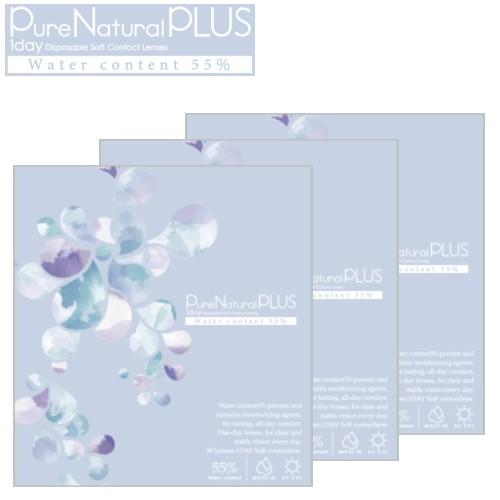 ピュアナチュラル プラス 55% 高含水 Pure Natural PLUS 30枚入 3箱 ワンデ...