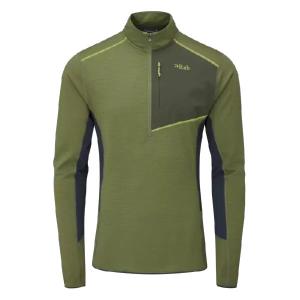 Rab(ラブ） Syncrino Light Pull-On/Chlorite Green/UK M（JPN L） QFF-19  長袖Zipシャツ男性用 Tシャツ カットソー アウトドアウェア　シャツ ポロシャツ｜od-yamakei