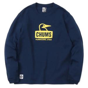 CHUMS(チャムス) Booby Face L/S T-Shirt / Navy/Yellow / L CH01-1829  長袖Tシャツ男性用 Tシャツ アウトドアウェア　Tシャツ｜od-yamakei