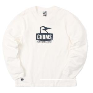CHUMS(チャムス) Booby Face L/S T-Shirt/White.Navy/S/CH01-2274-W015  長袖Tシャツ男性用 Tシャツ カットソー アウトドアウェア　Tシャツ｜od-yamakei