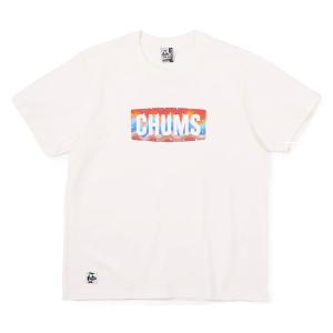 CHUMS(チャムス) Logo Stars and Stripes T/White/ M CH01-2388  半袖Tシャツ男性用 Tシャツ カットソー メンズ半袖Tシャツ｜od-yamakei
