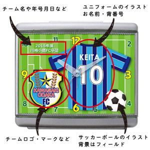 記念品目覚まし時計 C33サッカーユニフォーム...の詳細画像2