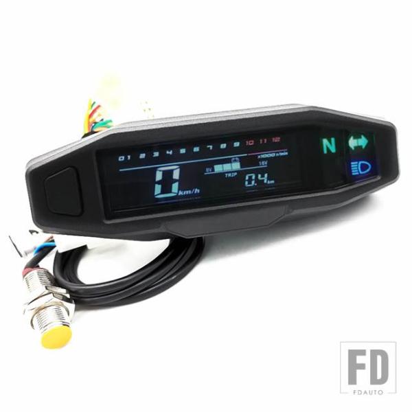 【並行輸入品】0-1200RPM バイク用 LCD デジタルスピードメーター ミニオドメーター スピ...
