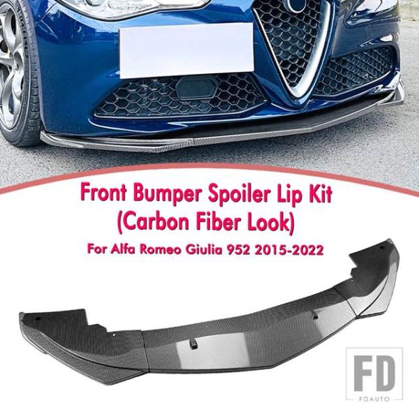 【並行輸入品】フロントバンパースポイラーリップ カーボンルック/ ロアスプリッター ボディプロテクタ...