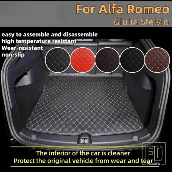 【並行輸入品】アルファロメオ ジュリア ステルヴィオ 2017-2022用 カートランクマット レザ...