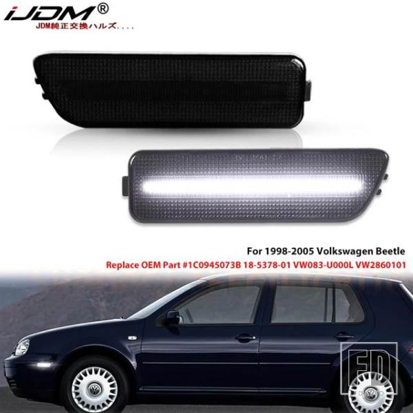 【並行輸入品】VW 2個 LED フロントバンパー サイドマーカーライト インジケーター 左右 ウィ...