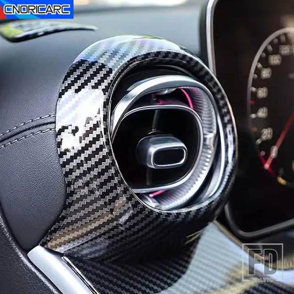 【並行輸入品】メルセデスベンツ コンソール両側エアベントアウトレットフレームカーボンパターンサークル...