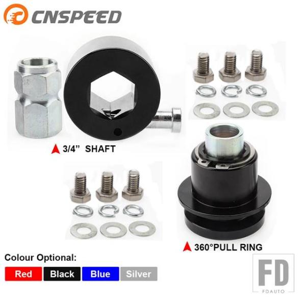 【並行輸入品】汎用 3/4インチシャフト 360 プルリングアルミステアリングホイールクイックリリー...