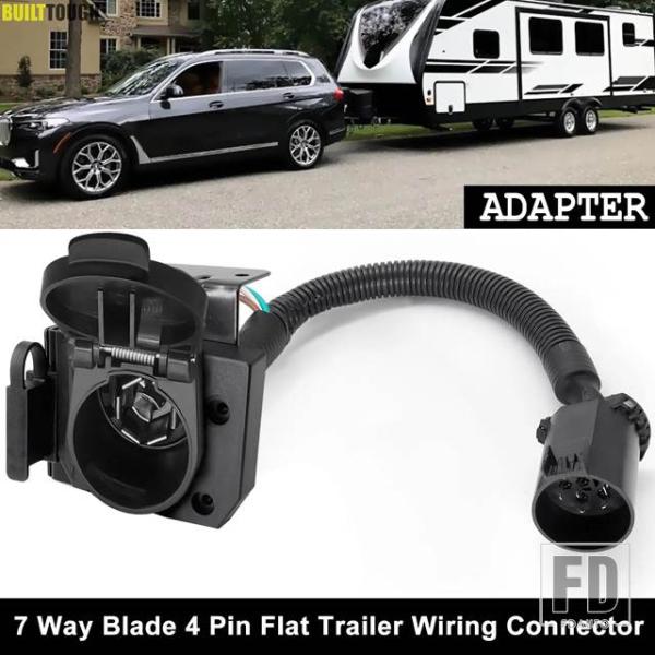 【並行輸入品】7 ウェイラウンド 4ピン フラットトレーラーコネクタマルチ牽引車両側プラグ RV ト...