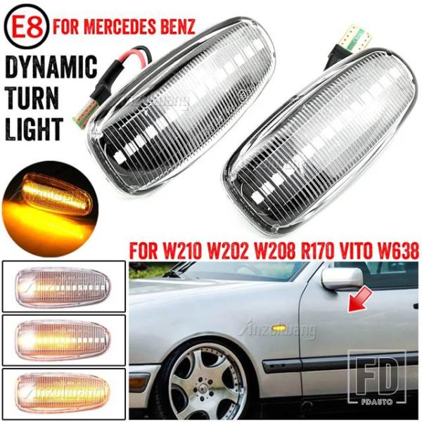 【並行輸入品】メルセデスベンツ 2個 ダイナミックサイドマーカーウィンカーライト Eクラス W210...