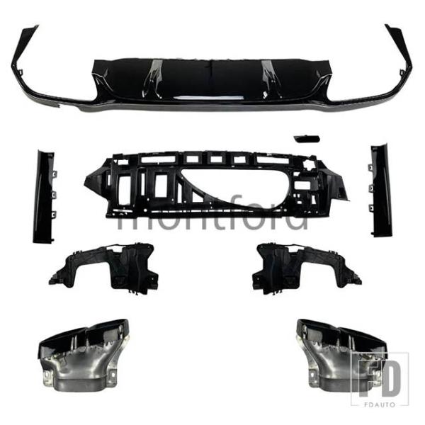 【並行輸入品】メルセデスベンツ PP ブラックリアバンパートランクリップスポイラーディフューザー排気...