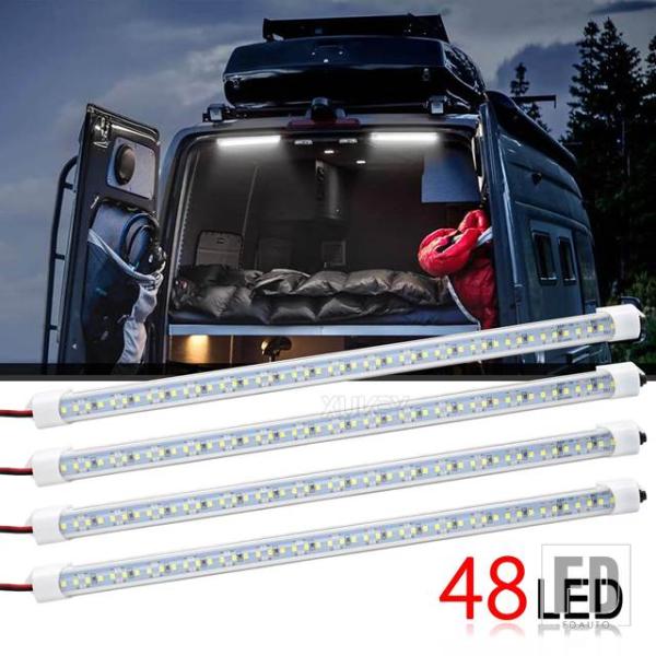 並行輸入品 4個 12V インテリア LED ライトバーストリップランプトレーラートラックの荷台バン...
