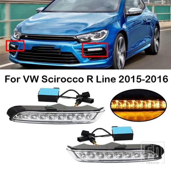 【並行輸入品】VW シロッコ R ライン 2015 2016 フロント LED DRL デイタイムラ...