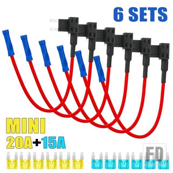 【並行輸入品】6 セット 12V ヒューズホルダー回路タップアダプタ ATM APM 15 アンペア...