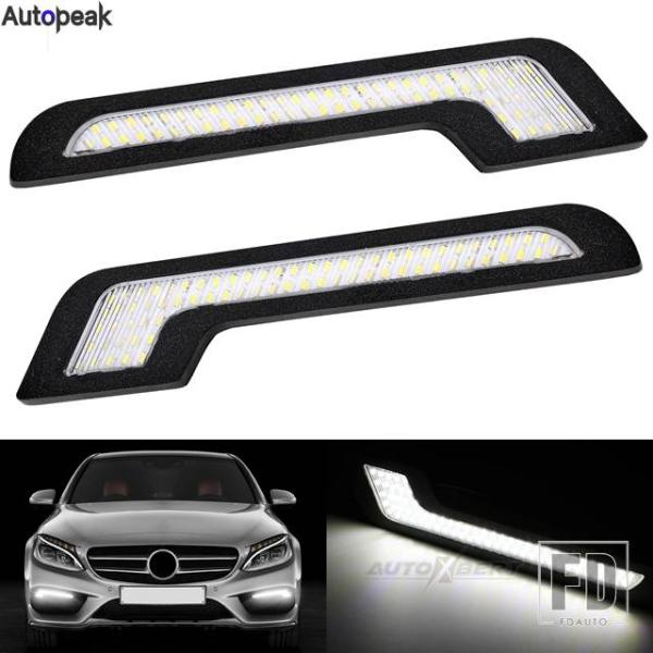 【並行輸入品】汎用 2X デイタイムランニングライト LEDライト L 字型ストリップ 72 SMD...