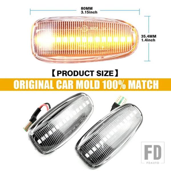 【並行輸入品】ダイナミック LED 点滅ウィンカーライトサイドマーカーランプカーアクセサリー自動メル...
