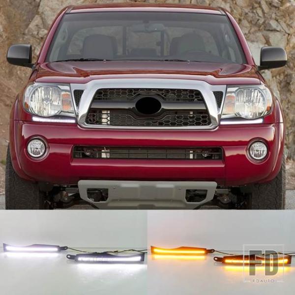 【並行輸入品】タコマ 2005  - 2015 DRL フォグランプ ダイナミックウィンカーフォグラ...