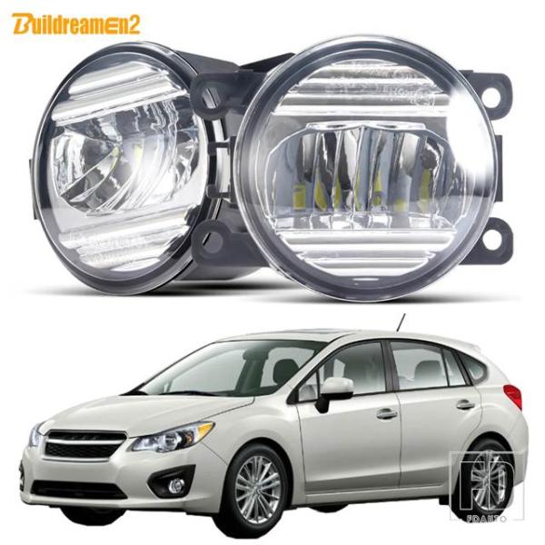 【並行輸入品】スバル 2X LED フォグライト 30W フロントバンパー DRL デイライト 12...