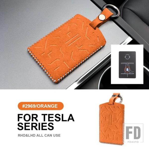 【並行輸入品】テスラ イタリア製トップスエード製リモートキーケースカバー モデル3 2017-22 ...