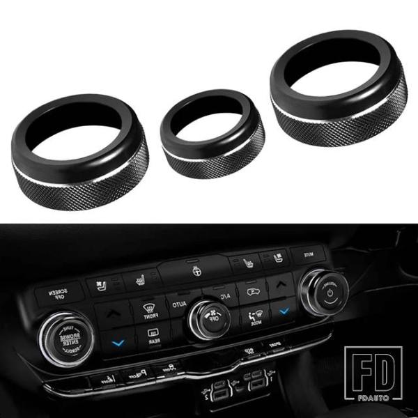 【並行輸入品】3個  カーセンターコンソール エアコンボリュームコントロールスイッチノブトリムカバー...