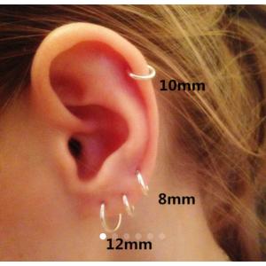 シルバー925 フープ ピアス 幅2mm 両耳用 レディース メンズ