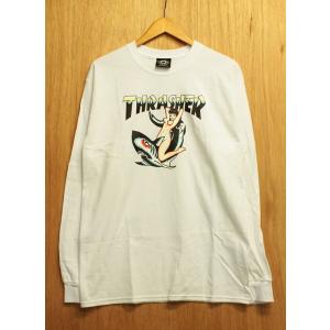 THRASHER (スラッシャー,ロンT) TATTOO L/S TEE white｜oddball-skate-snow