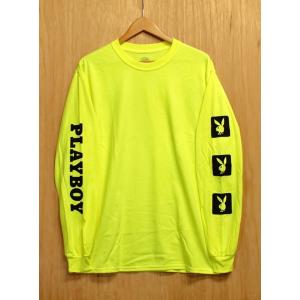 GOOD WORTH × PLAYBOY (グッドワース,プレイボーイ,ロンT) BUNNY L/S TEE neon green｜oddball-skate-snow