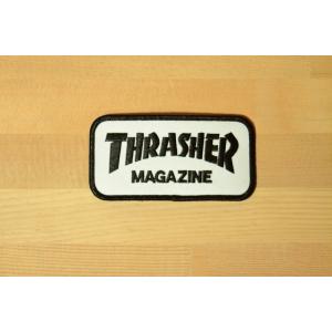 THRASHER MAGAZINE (スラッシャー,ワッペン,パッチ) PATCH MAG LOGO white/black｜oddball-skate-snow