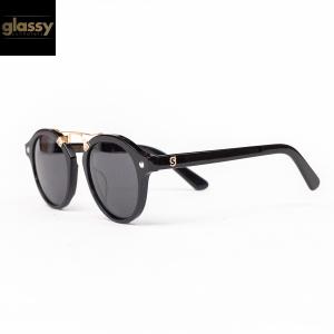 GLASSY EYWEAR グラッシー サングラス ハイローラーシリーズ 偏光レンズ SWIFT Polarized High Roller Black/Gold｜oddball-skate-snow