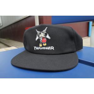 THRASHER(スラッシャー,キャップ)MOUSE GOAT SNAPBACK BLACK｜oddball-skate-snow