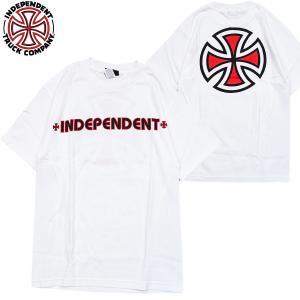 INDEPENDENT BAR/CROSS WHITE インディー Tシャツ