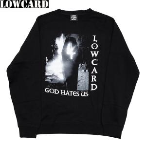 LOWCARD GOD HATES US RAGLAN CREWNECK black ローカード スウェット クルーネック｜oddball-skate-snow