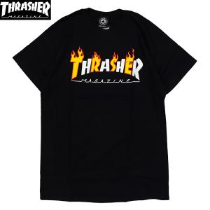 THRASHER FLAME MAG S/S TEE black スラッシャー フレームマグ Tシャツ｜oddball-skate-snow