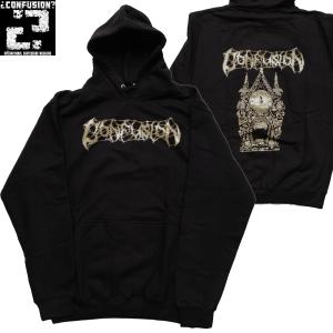 CONFUSION CLOCK TOWER HOODIE black BY FRENCH コンフュージョン パーカー｜oddball-skate-snow