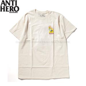 アンタイヒーロー Tシャツ ANTI HERO FLAME PIGEON S/S TEE Natural｜oddball-skate-snow