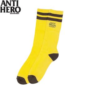 アンタイヒーロー 靴下 ANTI HERO BLACKHERO OUTLINE SOCK yellow/olive｜oddball-skate-snow