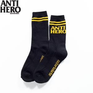 アンタイヒーロー 靴下 ANTI HERO BLACK HERO IF FOUND SOCK black/yellow｜oddball-skate-snow