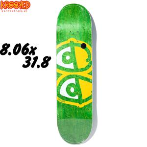 クルキッド 8.06インチ スケボー デッキ KROOKED TEAM EYES green 8.06｜oddball-skate-snow