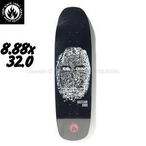 BLACK LABEL OMAR HASSAN THUMB PRINT 8.88 ブラックレーベル スケボー デッキ カスタムシェイプ｜oddball-skate-snow