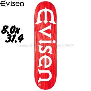 EVISEN 8.0インチ EVI-LOGO RED DEEP CONCAVE エビセン スケートボード ゑ スケボー デッキ｜oddball-skate-snow