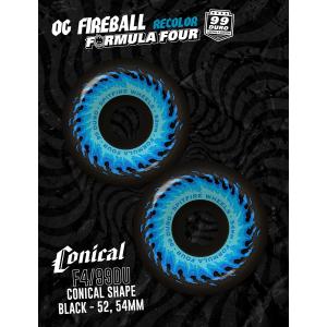 スピットファイヤー 54mm スケボー f4 ウィール コニカル SPITFIRE WHEEL F4 99DU CONICAL SHAPE OG FIREBALL BLACK｜oddball-skate-snow