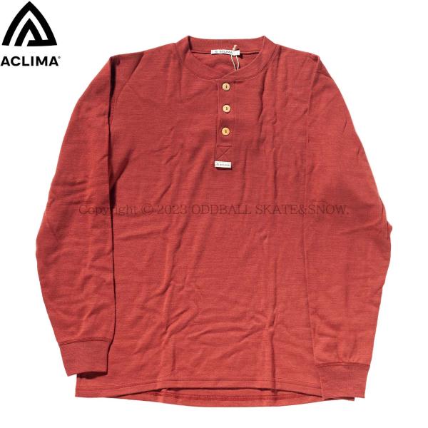 ACLIMA WarmWool Granddad Shirt Spiced Apple MEN&apos;S ...