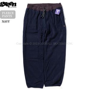 GREEN CLOTHING FLEECE PANTS Navy グリーンクロージング フリースパンツ｜oddball-skate-snow